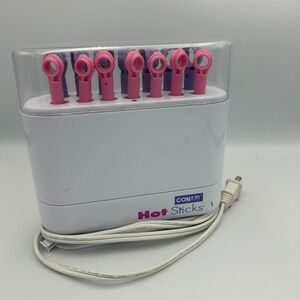 Vintage CONAIR Hot Sticks Hair Setter 14 Flexible Rollers Curlers Pink Tested